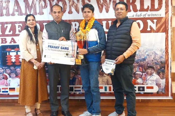 Pranay Garg Sets New International Record in Abacus Competition